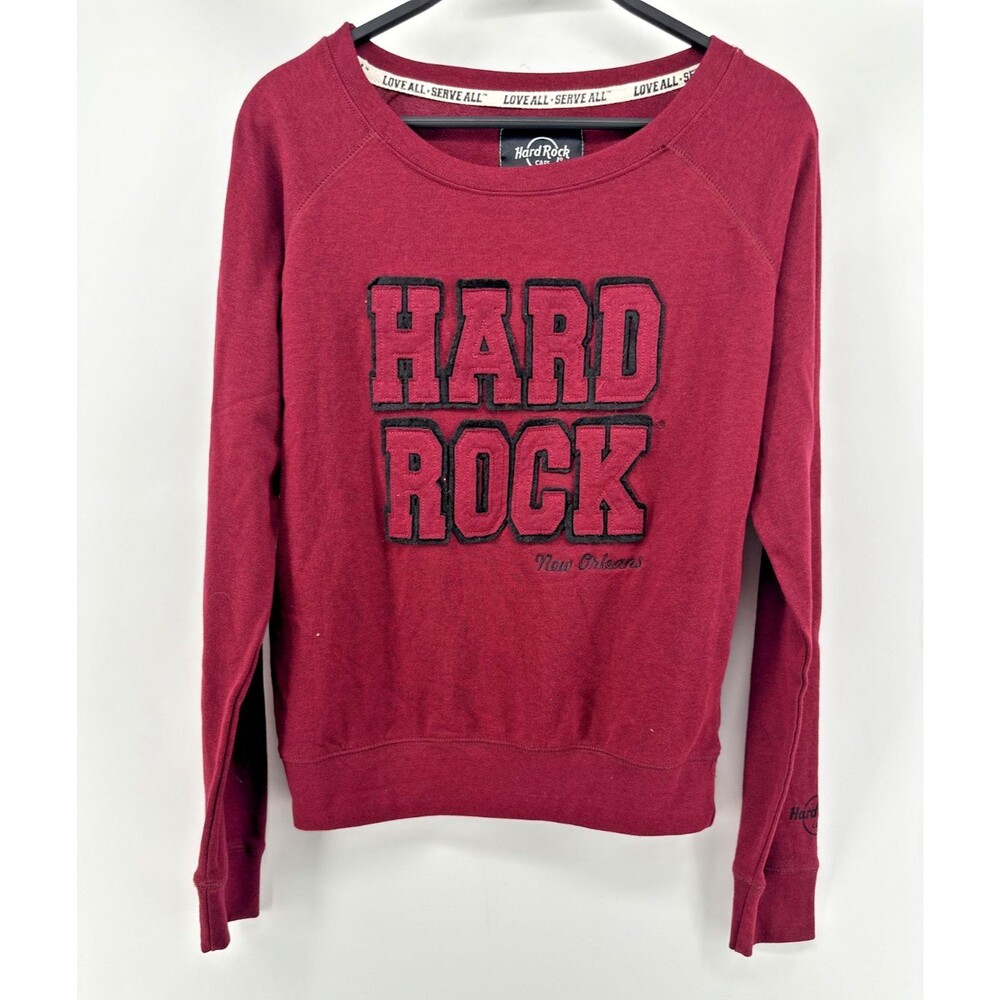 Hard Rock Cafe Maroon L New Orleans Pullover Sweatshirt Sweater